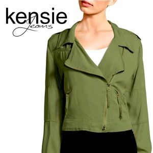 kensie Jeans🌸Knit Moto-Style Utility/Army Jacket!